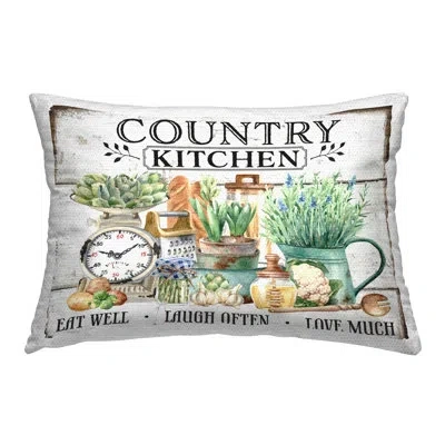 Stupell Industries Country Kitchen Still Life Outdoor Printed Pillow By Creatif Belle In Green