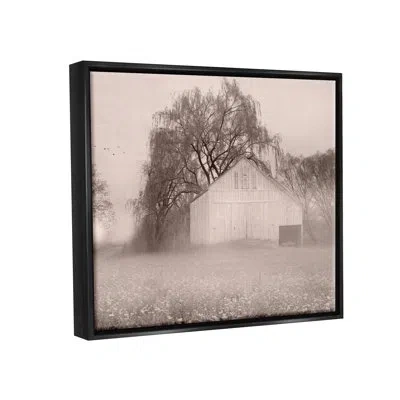 Stupell Industries Countryside Barn Farmland Fog By Lori Deiter - Floater Frame Print On Canvas In Jet Black Floater Frame