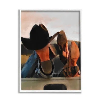 Stupell Industries Couple Resting Cowboy Boots By Jesse Keith No Frame Print On Wood In Brown