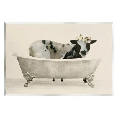 Stupell Industries Cow In Antique Tub By Stellar Design Studio In Beige