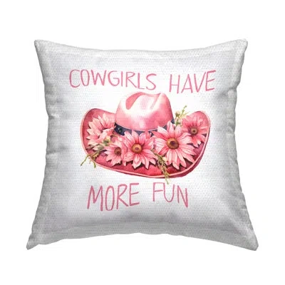 Stupell Industries Cowgirls Have More Fun Outdoor Printed Pillow By Andrea Haase In White