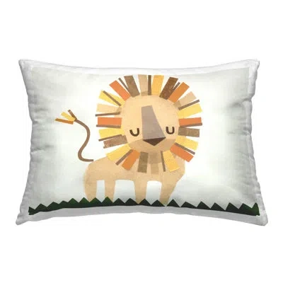 Stupell Industries Cozy Corner Lion Decorative Printed Throw Pillow Design By Jenny Westenhofer In Beige