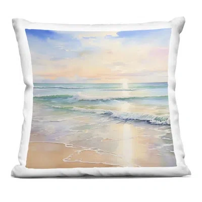 Stupell Industries Crashing On The Shore Decorative Printed Throw Pillow, Design By Lsr Creative Studio In Blue