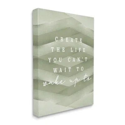 Stupell Industries Create Your Life Motivational Geometric Stripe Pattern Shapes By Daphne Polselli - Floater Frame Tex In Wrapped Canvas