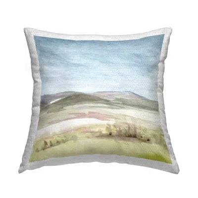 Stupell Industries Crisp Morning Landscape Outdoor Printed Pillow By Lanie Loreth In Green