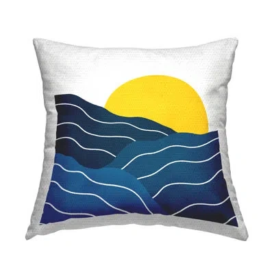 Stupell Industries Crisscross Sea Waves Outdoor Printed Pillow By Ahmed Sameh Hussein In Blue