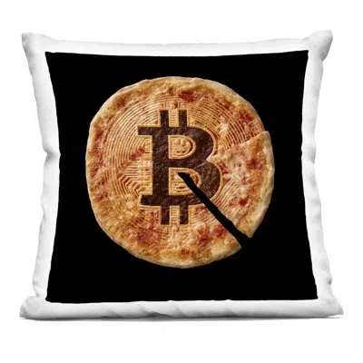 Stupell Industries Crypto Pizza Slice Decorative Printed Throw Pillow, Design By Svetlana Aleynikova, 18 X 7 X 18 In Black