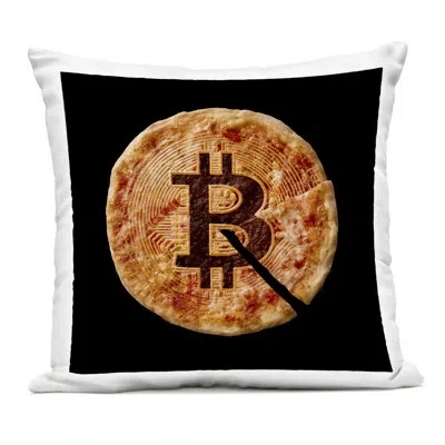 Stupell Industries Crypto Pizza Slice Outdoor Printed Pillow, Design By Svetlana Aleynikova, 18 X 7 X 18 In Black