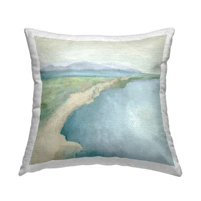 Stupell Industries Curving Shoreline Landscape Outdoor Printed Pillow By Jacob Q In Blue