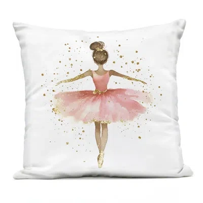 Stupell Industries Cute Ballerina With Crown Outdoor Printed Pillow, Design By Creative Studio, 18 X 7 X 18 In Pink Ballerina 2