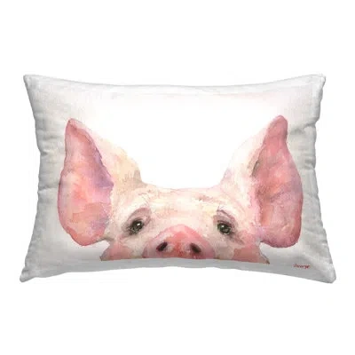 Stupell Industries Cute Piglet Face Decorative Printed Throw Pillow By Georgedyachenkoart In Pink