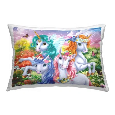 Stupell Industries Cute Unicorn Selfie Design By Image World Throw Pillow In Multi