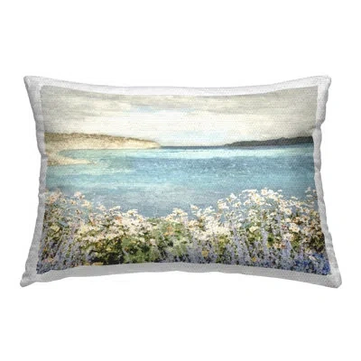 Stupell Industries Daisy Field Over Sea Outdoor Printed Pillow By Amber Sterling In Blue