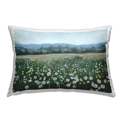 Stupell Industries Daisy Meadow Landscape Outdoor Printed Pillow By Grace Popp In Green