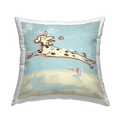 Stupell Industries Dalmatian Dog Playing Fetch Printed Throw Pillow Design By Peter Horjus