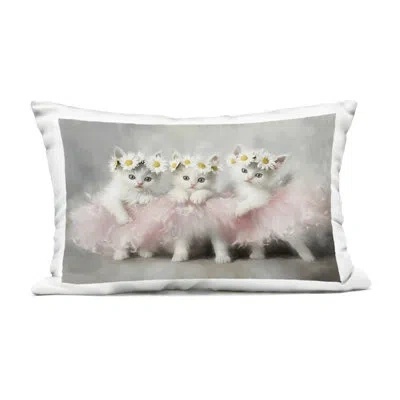 Stupell Industries Dancing Kittens In Tutus Outdoor Printed Pillow, Design By Tina Lecour, 14 X 7 X 20 In Gray