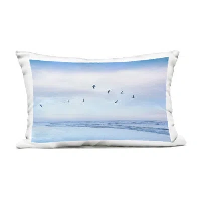 Stupell Industries Dancing Surf Waves Outdoor Printed Pillow Design By Karin Connolly In Blue Shore