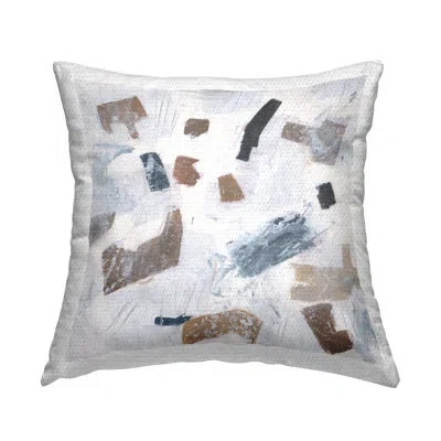 Stupell Industries Dappled Abstract Forms Outdoor Printed Pillow By Melissa Wang In Gray