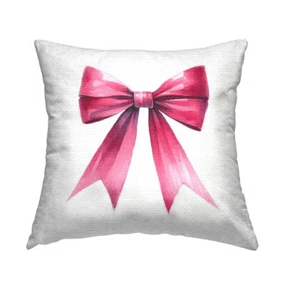 Stupell Industries Dark Magenta Ribbon Outdoor Printed Pillow By Amanda Greenwood In Pink