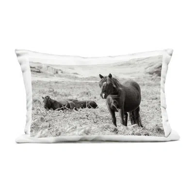 Stupell Industries Dartmoor Ponies Lounging Outdoor Printed Pillow, Design By Deborah Revell