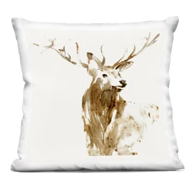 Stupell Industries Deer Portrait Head Shot Decorative Printed Throw Pillow, Design By Lorenzo Collective, 18 X 7 X 18 In Beige