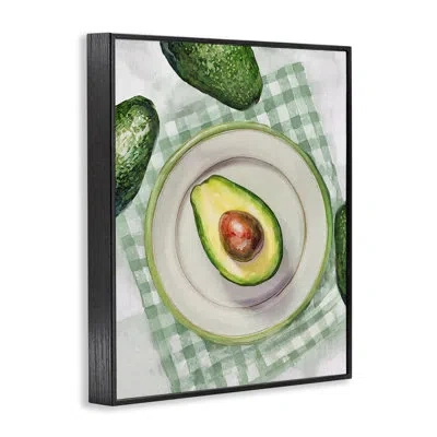 Stupell Industries Delicious Avocado On Plate Framed Giclee, Design By Lil' Rue In Midnight Black Framed Giclee
