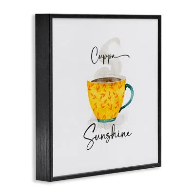 Stupell Industries Delightful Cuppa Sunshine Framed Giclee Art, Design By Joy Hall In Midnight Black Framed Giclee
