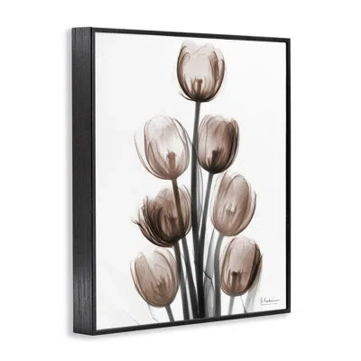 Stupell Industries Delightful Mocha Tulips Framed Giclee Art, Design By Albert Koetsier In Midnight Black Framed Giclee