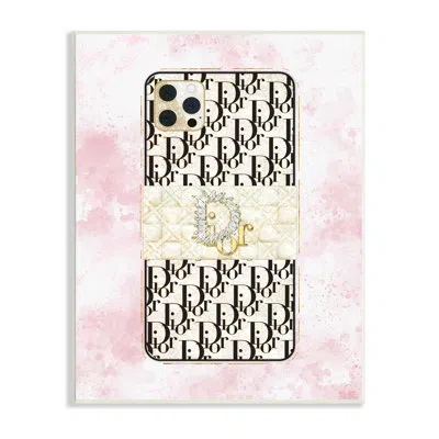Stupell Industries Deluxe Glam Cellphone Still Life Pink Splatter Pattern By Ziwei Li - Wrapped Canvas Graphic Art In Coastal White Framed Giclee