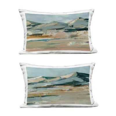 Stupell Industries Desert Mountain Impressions Design By Ethan Harper  Outdoor Printed Pillow (set Of 2) In Tan