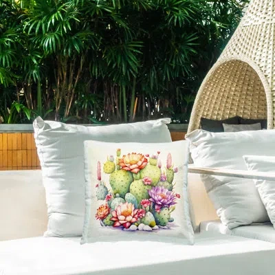Stupell Industries Desert Spring Blooms Printed Outdoor Throw Pillow Design By Andrea Haase In Green