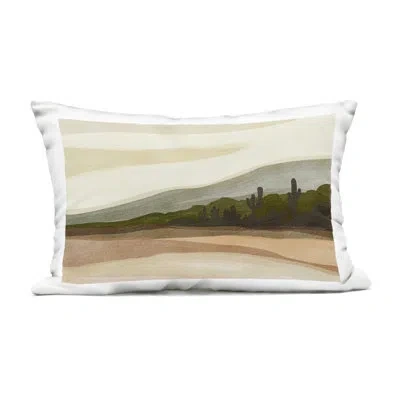 Stupell Industries Desert View With Distant Cacti Outdoor Printed Pillow, Design By Nikita Jariwala In Beige