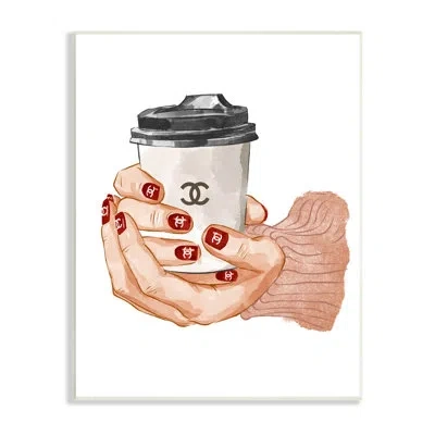 Stupell Industries Designer Logo Red Nail Polish Coffee Cup In Wall Plaque
