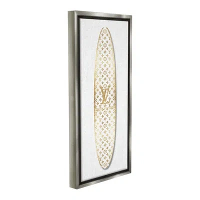Stupell Industries " Designer Patterned Surfboard Floater Frame " By Madeline Blake On Canvas In Luster Gray Floater Frame