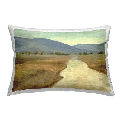 Stupell Industries Desolate Mountain Road Outdoor Printed Pillow By Michael Willett In Tan