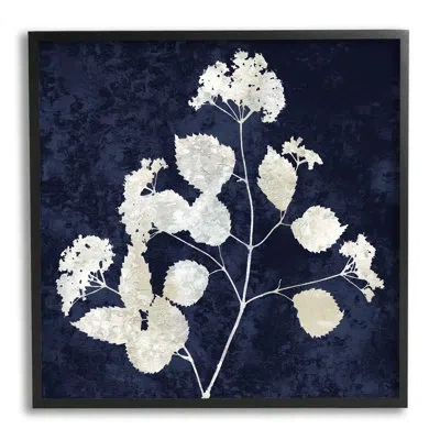 Stupell Industries Detailed Abstract Plant Leaves Shapes Modern Botanicals By Danielle Carson - Floater Frame Graphic A In Midnight Black Framed Giclee