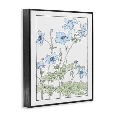 Stupell Industries Detailed Anemone Outline Giclee Art, Design By Cad Designs In Midnight Black Framed Giclee