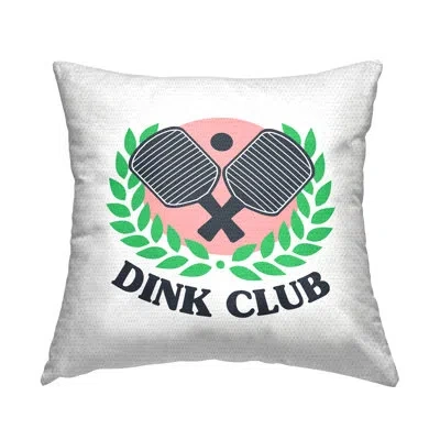 Stupell Industries Dink Club Ping Pong Phrase Outdoor Printed Pillow By Lil' Rue In Black;green;pink