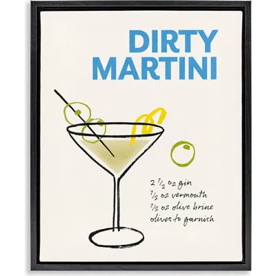 Stupell Industries Dirty Martini Recipe Framed Canvas Wall Art In Multi