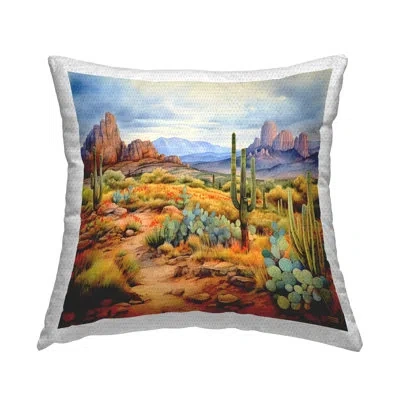 Stupell Industries Distant Canyon Landscape Outdoor Printed Pillow By Rb In Tan