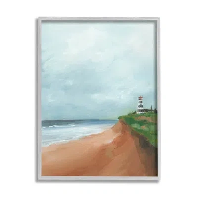 Stupell Industries Distant Lighthouse Beach Shore Giclee Art By Caverly Smith In Wrapped Canvas