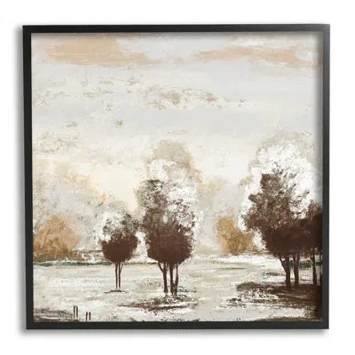 Stupell Industries Distressed Nature Tree Collage By Michael Marcon - Floater Frame Painting On Wood In Midnight Black Framed Giclee