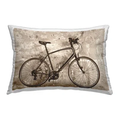 Stupell Industries Distressed Vintage Bike Outdoor Printed Pillow By Deborah Revell In Brown
