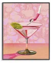 Stupell Industries Diver In Cocktail Framed Giclee Art In Pink