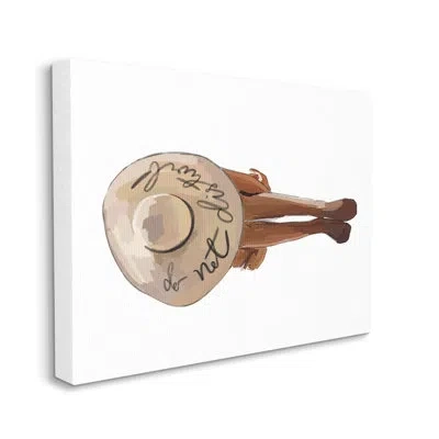 Stupell Industries Do Not Disturb Beach Woman Relaxing Sun Hat By Amelia Noyes - Floater Frame Painting On Canvas In Wrapped Canvas