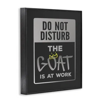 Stupell Industries Do Not Disturb Goat Giclee Art, Design By Lux + Me Designs In Midnight Black Framed Giclee