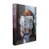 Stupell Industries Dog Reading The Newspaper Canvas Art In Blue
