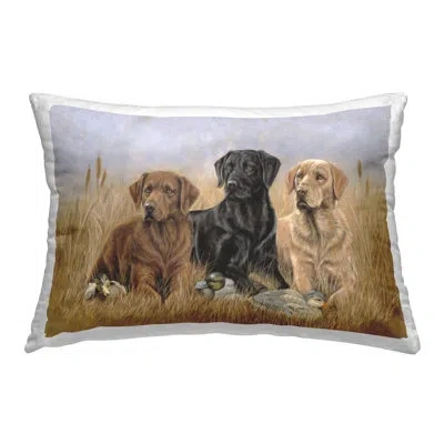 Stupell Industries Dog Trio & Ducks Decorative Printed Throw Pillow Design By Victoria Schultz In Tan