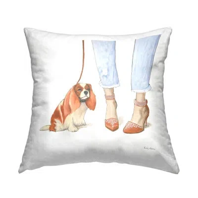 Stupell Industries Dog Walk Glam Sparkle Heels Orange White Artwork Decorative Printed Throw Pillow By Emily Adams