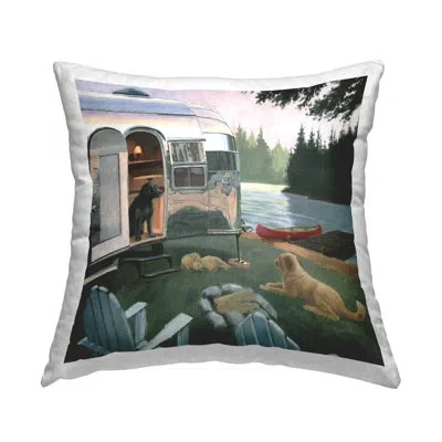 Stupell Industries Dogs Camping Lake View Printed Throw Pillow Design By James Wiens